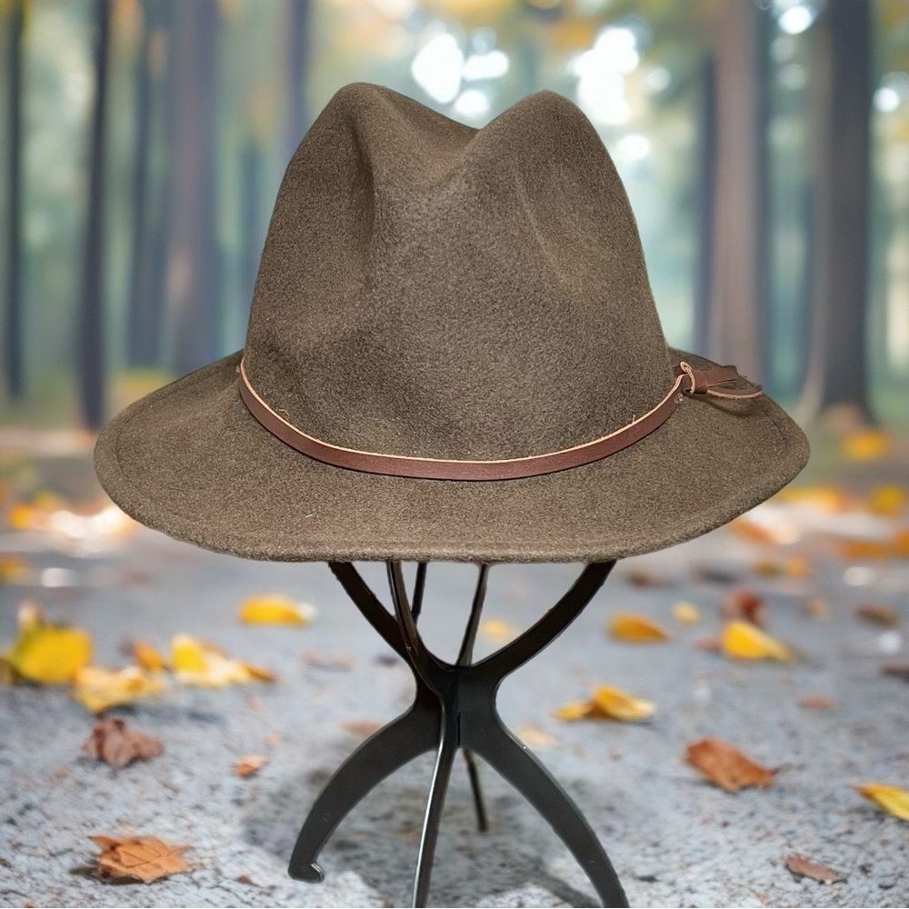 YELLOW 108 LUKE FEDORA IN 100% MERINO WOOL SOFT FELT SIZE SMALL